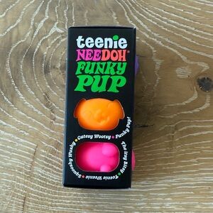 Viral Teenie Needoh Funky Pup - Neon Orange, Purple, and Pink Squishy-NWT